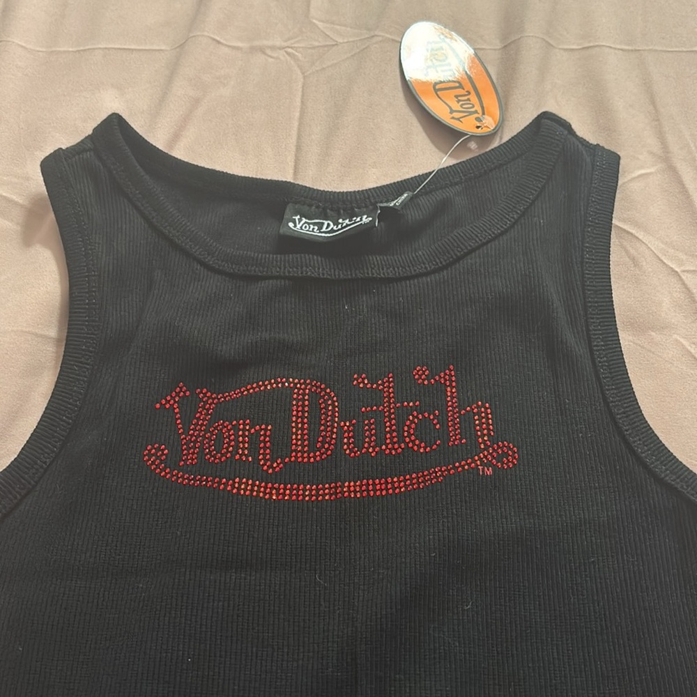 Von Dutch Black Crop Top - Picture 3 of 3